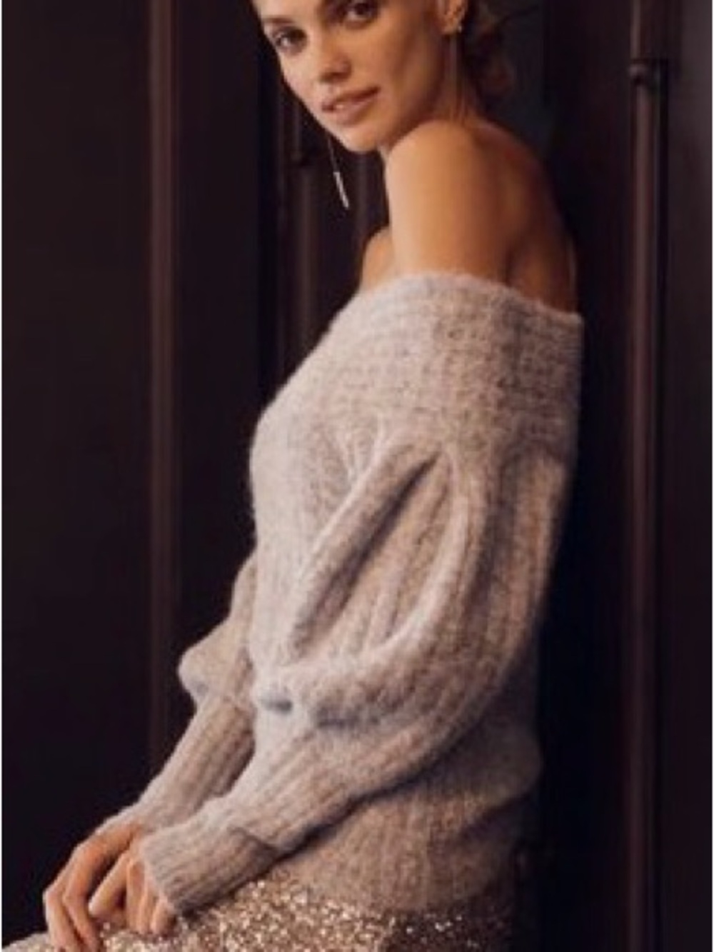 Pilcro Off-Shoulder Batwing Sweater